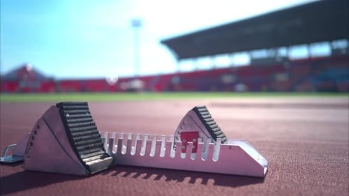 The block start to run on stadium track