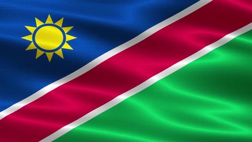 Namibia Flag Waving Seamless Loop Animation