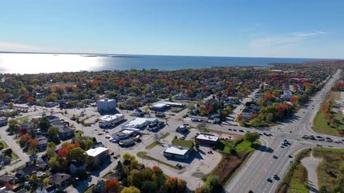 Shoreline lake shore in North bay Ontario