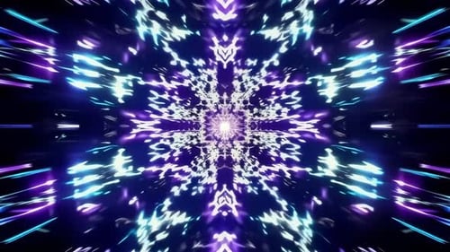 Abstract Neon Light Tunnel Kaleidoscope Motion