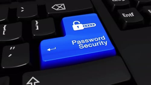 Password Security Round Motion On Computer Keyboard Button