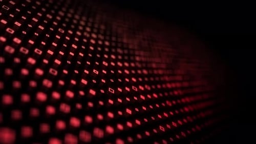 Red Digital Geometric Grid Looping Background