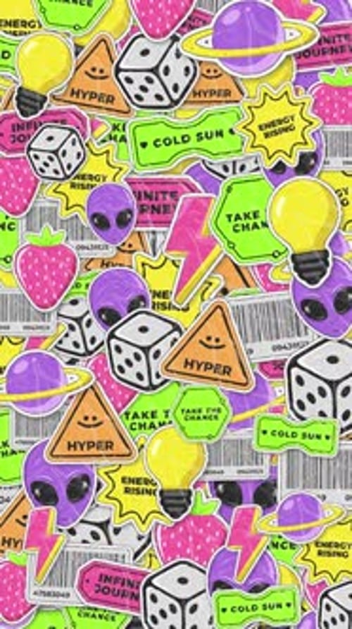 Animated Retro Pop Art Stickers Dynamic Background