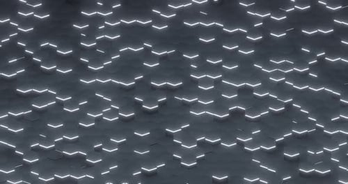 Fundo hexagonal de ficção científica de pequena escala com luzes brancas