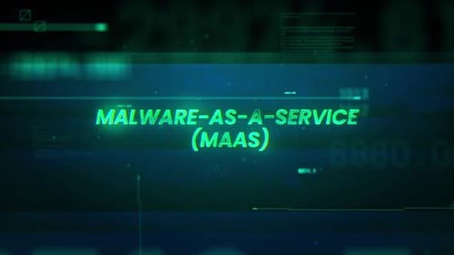 Malware en tant que service (Maa S) Word On Noise Glitch Error Technology Contexte de données futuriste