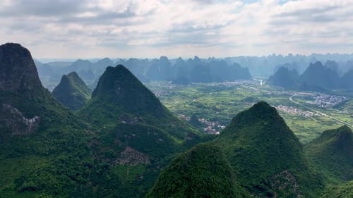 Majestic China Mountains Captured By Aerial Drone Over Scenic Asian Landscapes