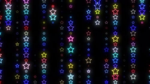 Seamless Looping Background of Animated Neon Stars