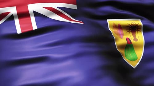 Realistic Turks and Caicos Islands Flag Waving Animation
