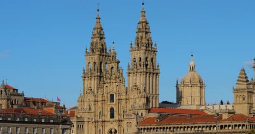 Santiago de Compostela Cathedral.Façade of the Obradoiro Santiago de Compostela, Spain