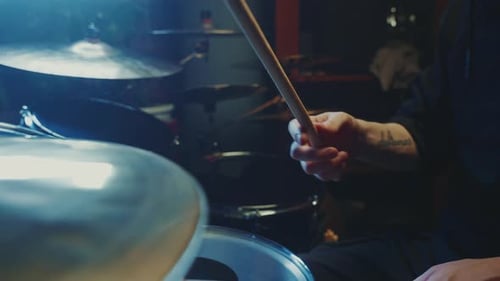 Drummer Showcases Skill and Rhythm During Intense Music Session