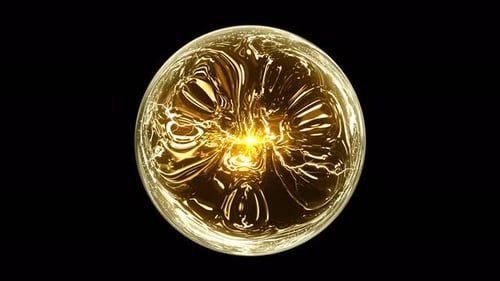 Liquid Gold Energy Core – Abstract 3D Fluid Explosion Animation