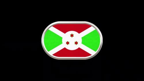Burundi Flag 3D Oval Badge Spin Animation