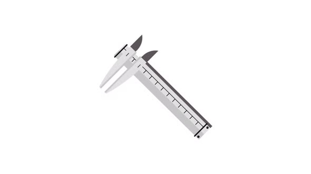 Digital Caliper Measuring Tool Animation in Flat Design Style, Elements ...