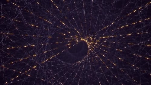 4 k glühende Spirale mit goldenen Lichtern, Drehbewegung