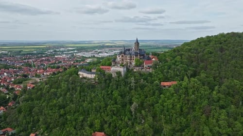 Aerial view of Wernigerode Castle , Germany