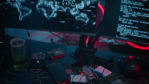 Coding and Computer Technology Equipment on Desk