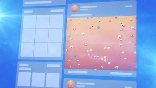 Facebook Social Media Posts Animation Looped Blue