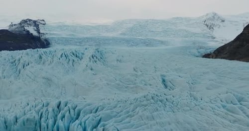 Drone Shot Of The Immense Glacial Landscapes Of Iceland