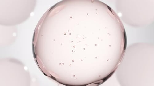 Cosmetics Pink Serum Liquid Bubbles 3d Abstract Background Cosmetic Moisturizer Essence Gel Collagen
