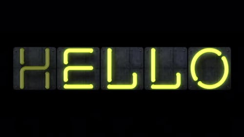 Neon 7-Segment Display Text Lettering Reveal