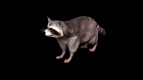 3D Animated Raccoon Character Standing