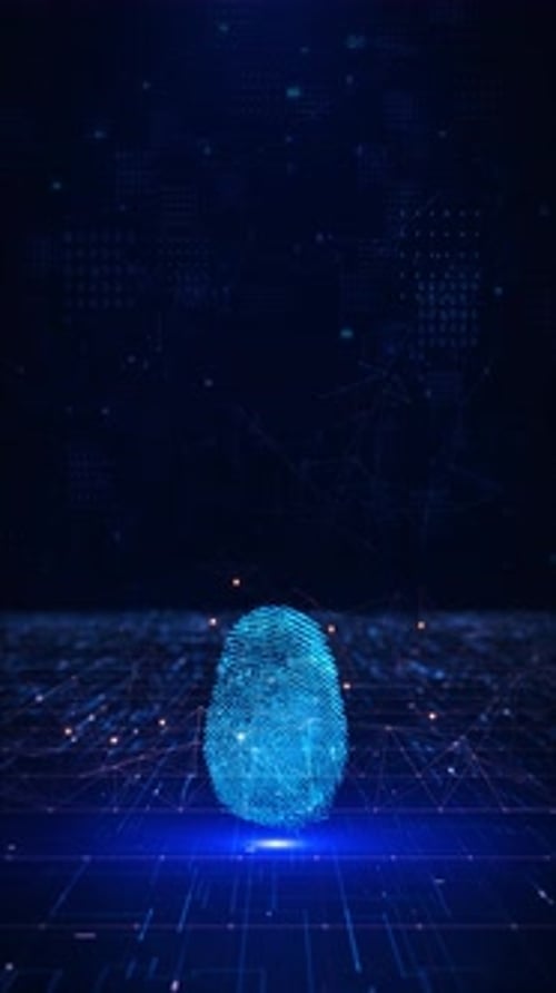 Futuristic Digital Fingerprint Scan for Biometric Security and Tech Projects