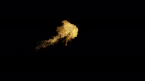 Fluid Golden Fire Burst Element