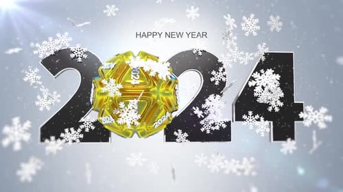 Happy New Year Greeting Card 2024 V11