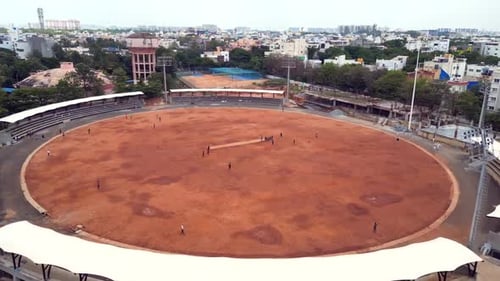 Drone Views Of Cricket Stadium Majesty Full Hd