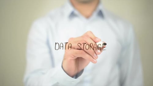 Hand Writes Data Storage on Clear Surface