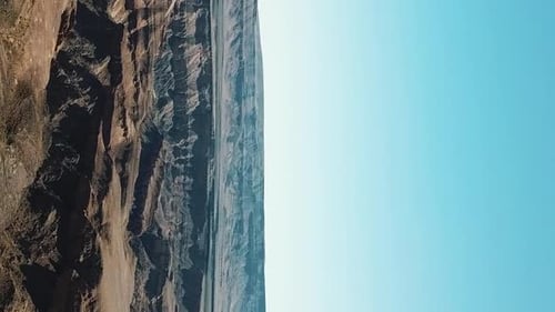Aerial Vertical Shot Fish River Canyon in Namibia, Africa. Landscape of the the Largest Canyon in Af