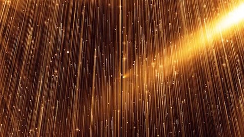 Golden Shimmering Particle Rain Background Loop