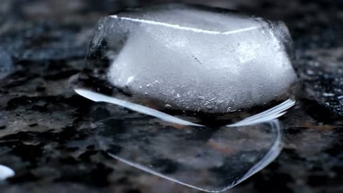 Melting Ice Cube Time Lapse Macro Shot