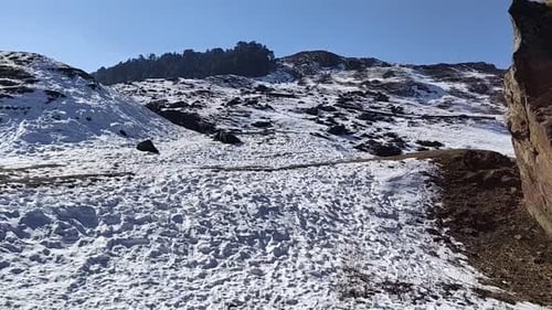 Snow Mountain with Blue Sky from Leh Ladakh India.