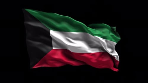 Waving Kuwait Flag Animation