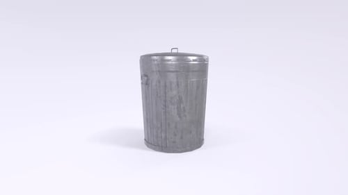 Bote de basura metálico con tapa