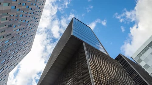 Zeitraffer der Gebäude im Tech District von Barcelona