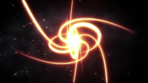 Glowing Light Trails with Sparks on a Dark Background for Logo or Text Intro