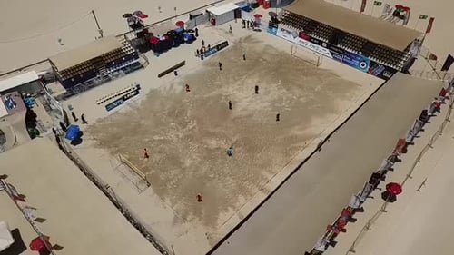 Beach soccer field, on the beaches of Netanya Israel