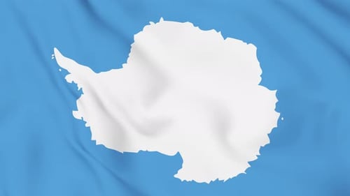 Antarctica Flag Waving Seamless Loop Animation