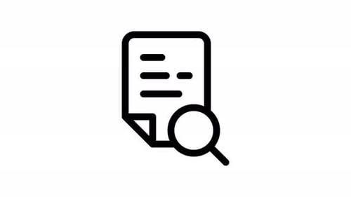 Animated Line Icon for Document Search and Analysis