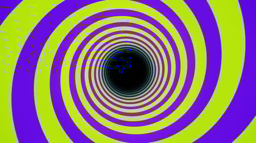 Lime And Purple Hypnotic Spiral Tunnel Background Vj Loop In HD