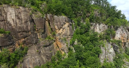 Geological Features of Mountain Cliff Erosion Aerial View of Rocky Mountain Formation in Blue Ridge