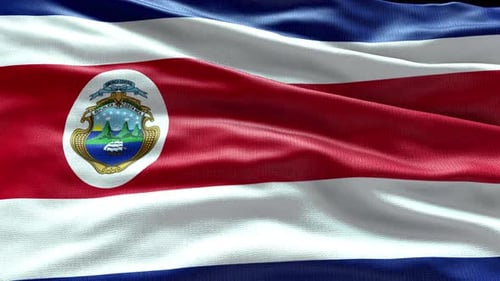 Realistic Waving Costa Rica National Flag Seamless Loop