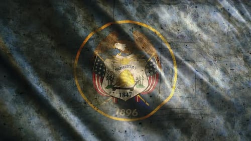 Utah State Flag Grunge