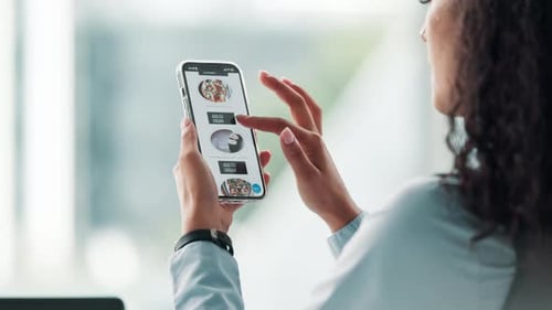 Woman Orders Food with Smartphone App