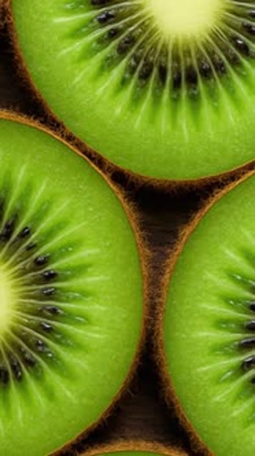 Vue verticale de la tranche de kiwi frais