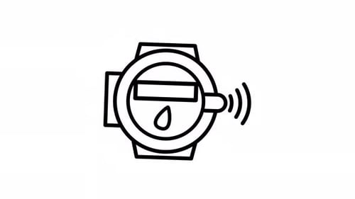 Outline Animated Smartwatch Icon with Activity Tracking and Wireless Signal