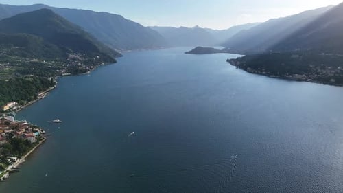 Drone shot of Lake Como, Italy