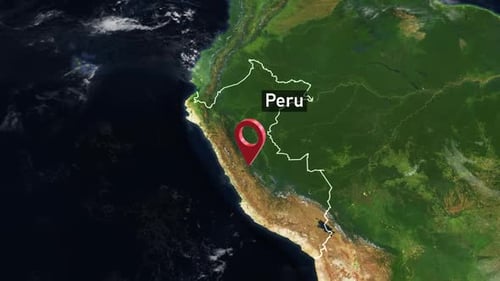 Peru Country Zoom from Space